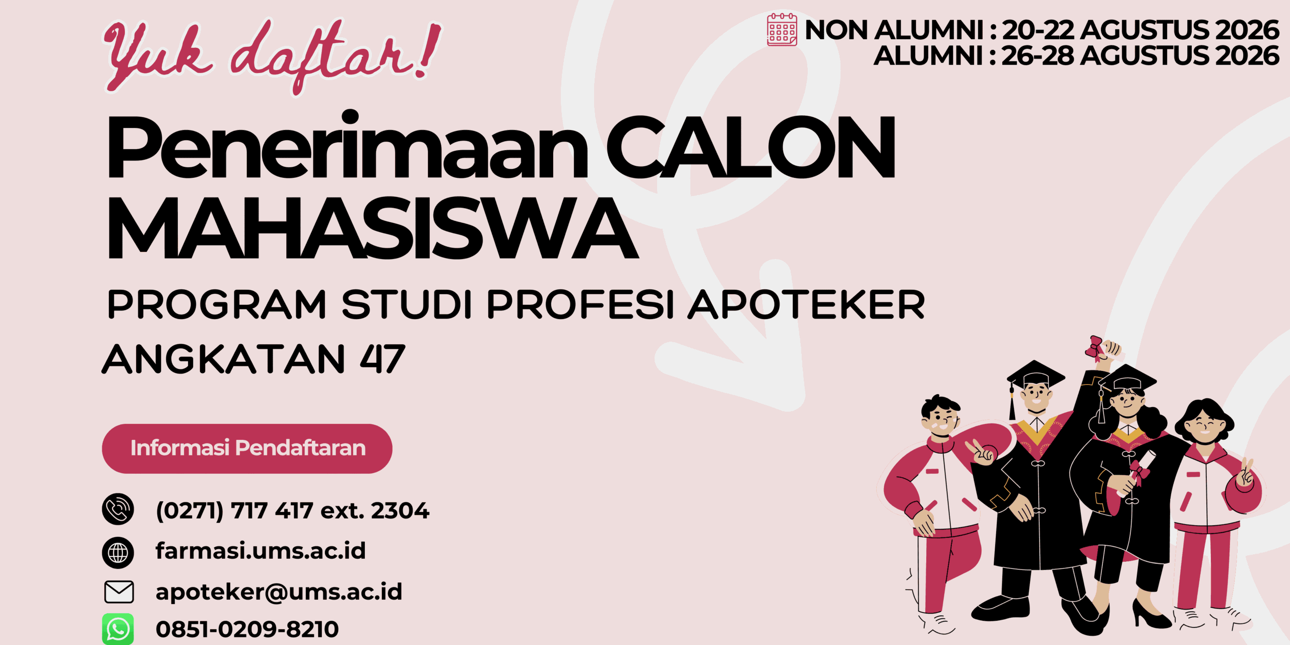 Pink Simpel Illustrative Banner Spanduk Penerimaan Mahasiswa Baru